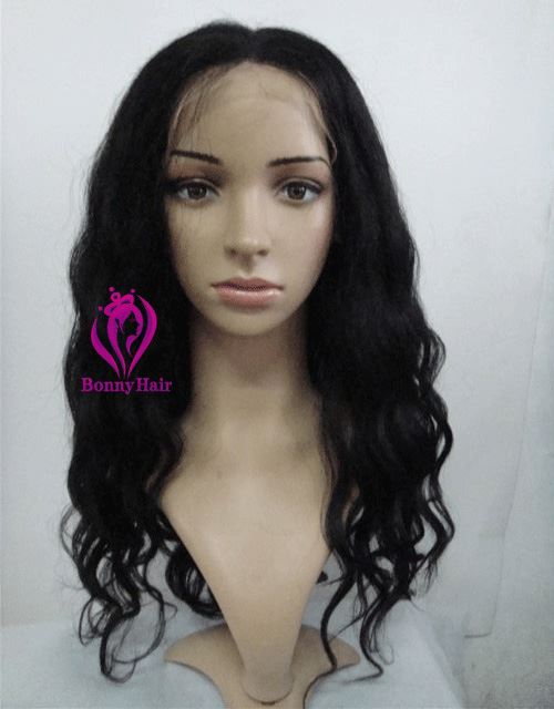 100% Human Remy Hair Front Lace Wig--04