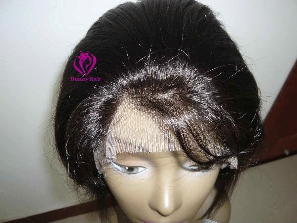 100% Human Remy Hair Front Lace Wig--10