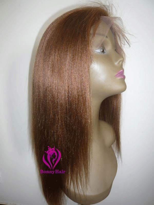 100% Human Remy Hair Front Lace Wig--11