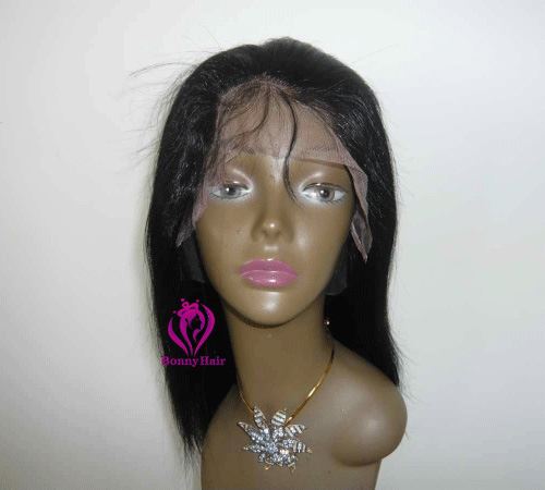 100% Human Remy Hair Front Lace Wig--14