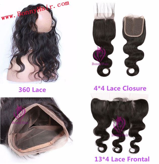 100% Human Remy Hair 360 Lace Frontal Closure--01