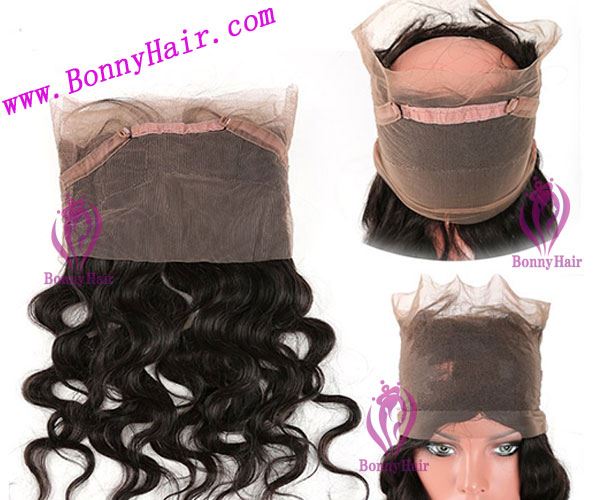 100% Human Remy Hair 360 Lace Frontal Closure--02