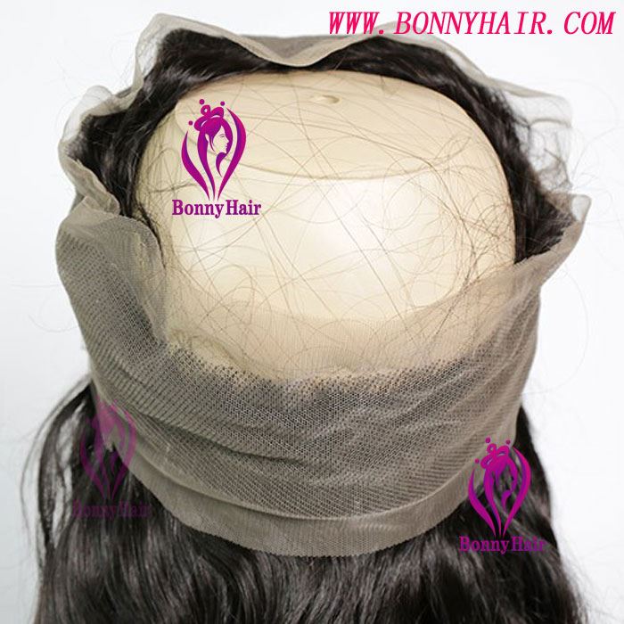 100% Human Remy Hair 360 Lace Frontal Closure--14