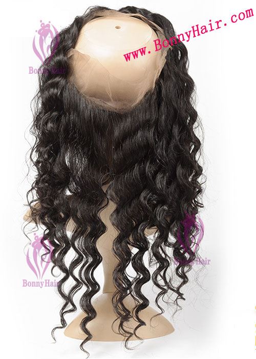 100% Human Remy Hair 360 Lace Frontal Closure--15