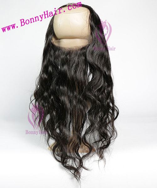 100% Human Remy Hair 360 Lace Frontal Closure--17