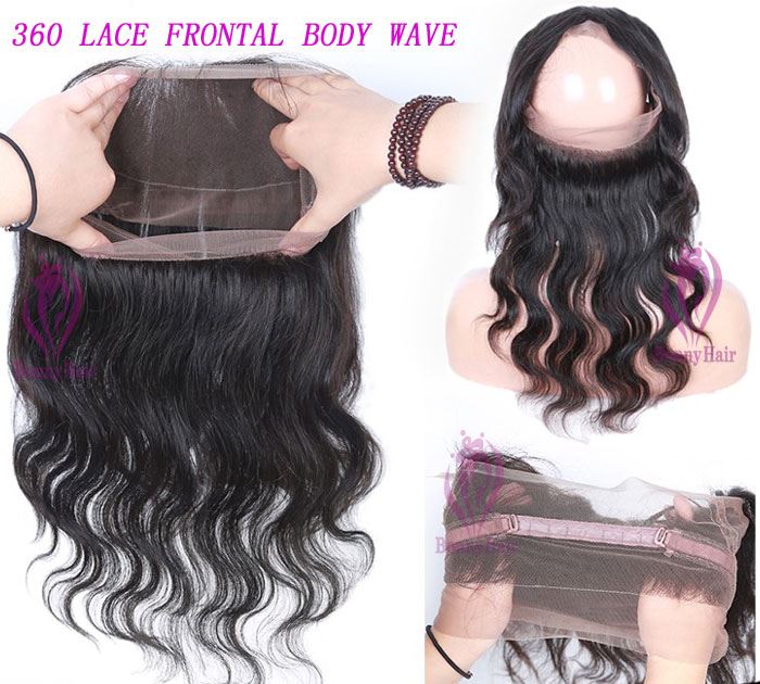 100% Human Remy Hair 360 Lace Frontal Closure--26