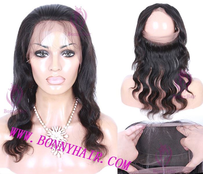 100% Human Remy Hair 360 Lace Frontal Closure--28