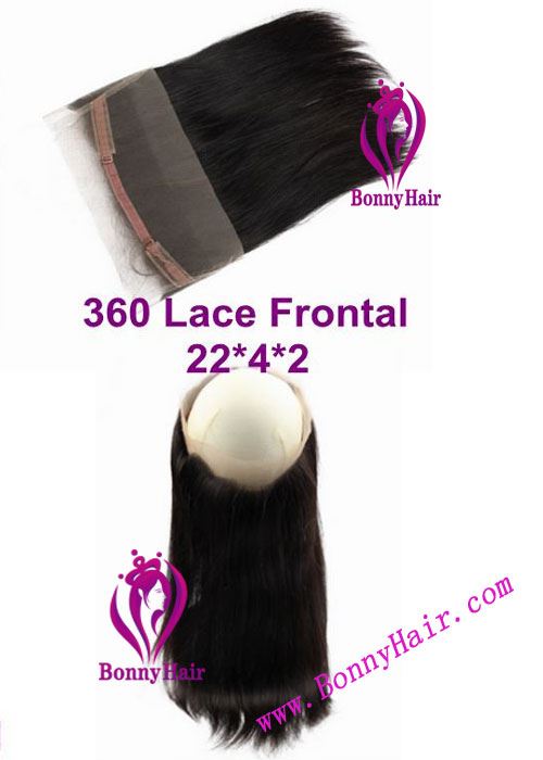 100% Human Remy Hair 360 Lace Frontal Closure--32