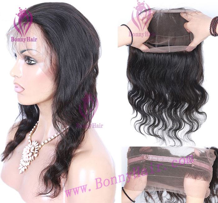 100% Human Remy Hair 360 Lace Frontal Closure--34