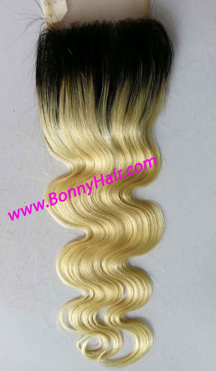 Ombre Color 1B/613 Human Remy Hair Lace Closure
