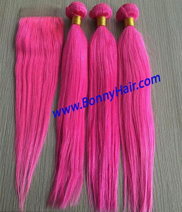 Pink Lace Closure Virgin Remy Human Hair