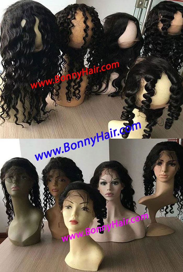 100% Human Remy Hair 360 Lace Frontal Closure--46