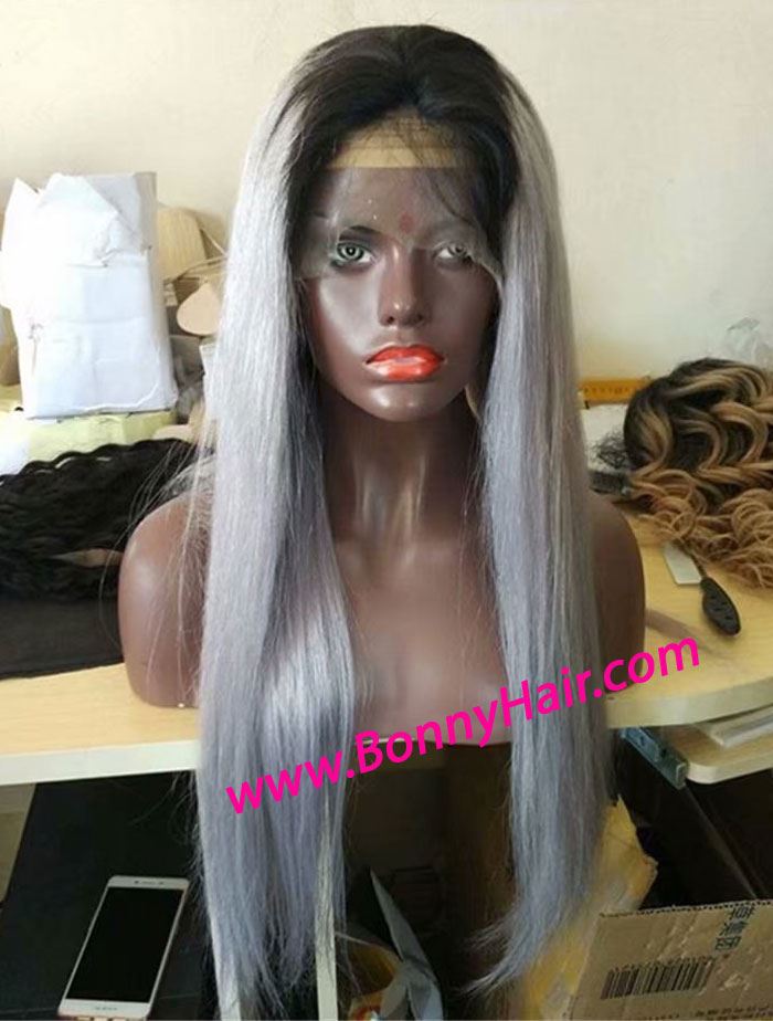 100% Human Remy Hair Full Lace Wig--56