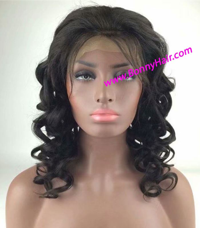 100% Human Remy Hair Front Lace Wig--33