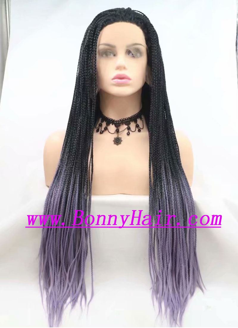 Heat Resistant Synthetic Hair Front Lace Wig Braid