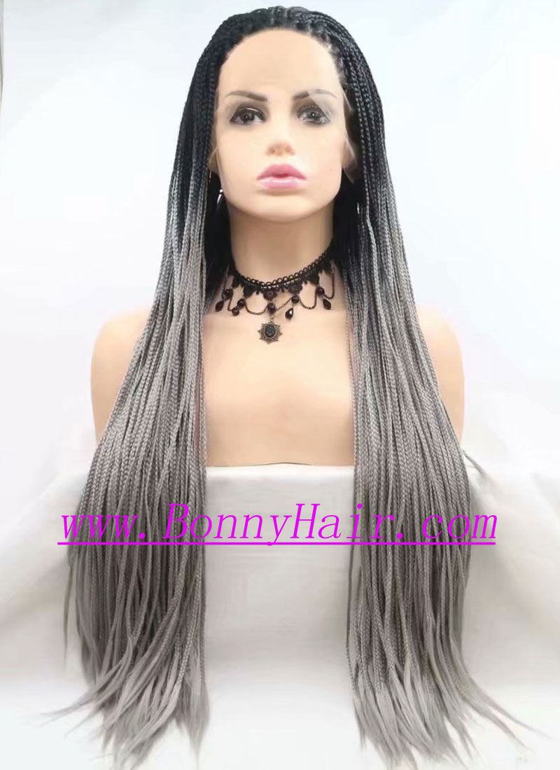 Heat Resistant Synthetic Hair Front Lace Wig Braid