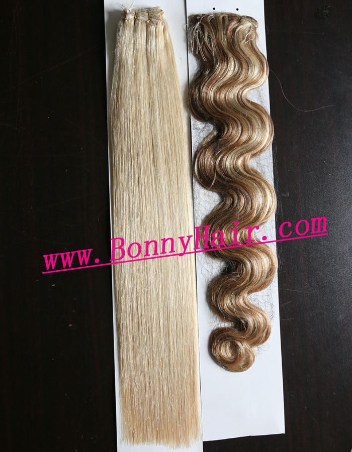 100% Virgin Human Remy Hair Hand Tied Hair Weft--87